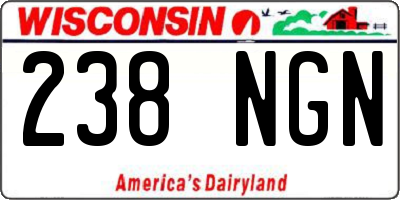 WI license plate 238NGN