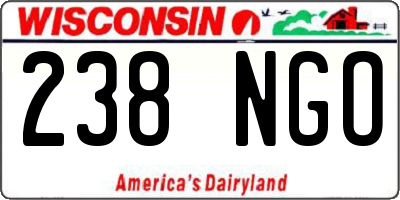 WI license plate 238NGO