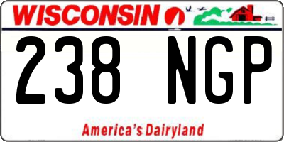 WI license plate 238NGP