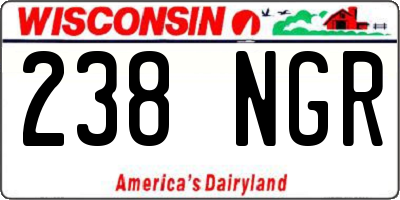 WI license plate 238NGR