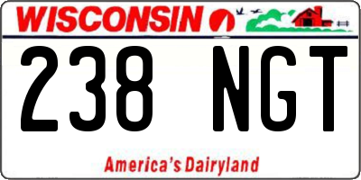 WI license plate 238NGT