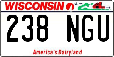 WI license plate 238NGU