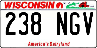 WI license plate 238NGV