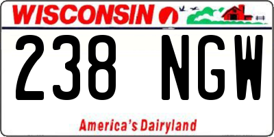 WI license plate 238NGW