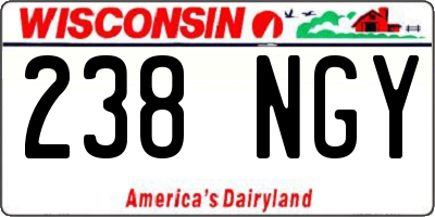 WI license plate 238NGY