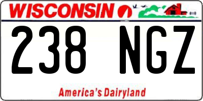 WI license plate 238NGZ