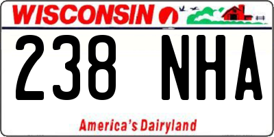 WI license plate 238NHA
