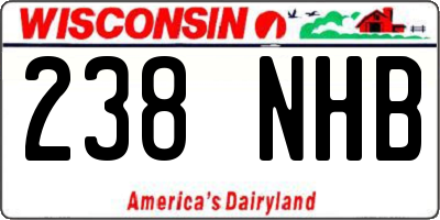 WI license plate 238NHB