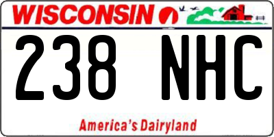 WI license plate 238NHC