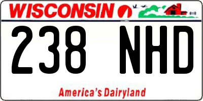 WI license plate 238NHD