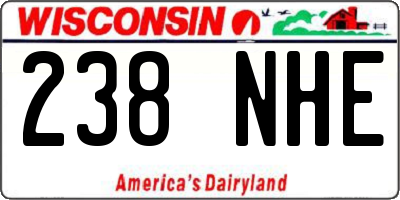 WI license plate 238NHE