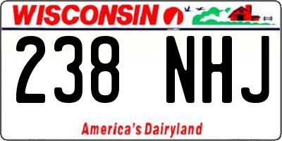 WI license plate 238NHJ