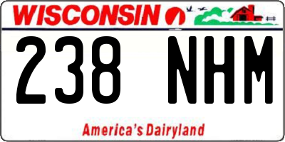 WI license plate 238NHM