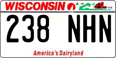 WI license plate 238NHN