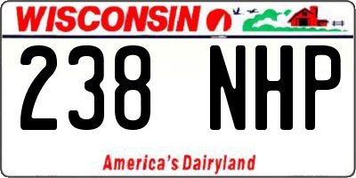 WI license plate 238NHP
