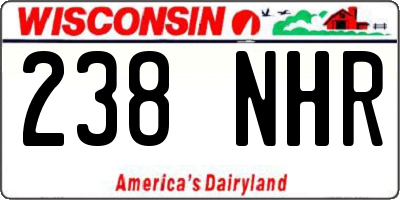 WI license plate 238NHR