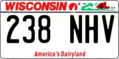 WI license plate 238NHV
