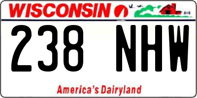 WI license plate 238NHW