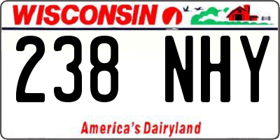 WI license plate 238NHY