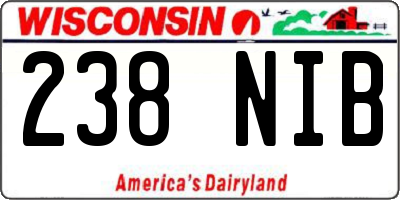 WI license plate 238NIB