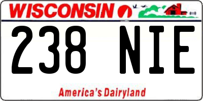 WI license plate 238NIE