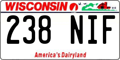 WI license plate 238NIF