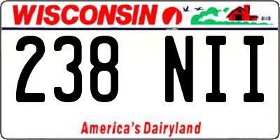 WI license plate 238NII