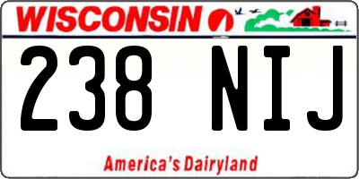 WI license plate 238NIJ
