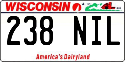 WI license plate 238NIL