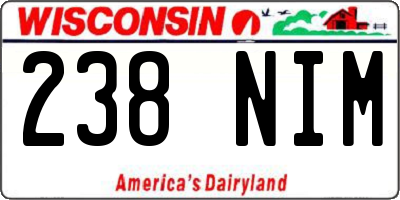 WI license plate 238NIM