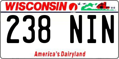 WI license plate 238NIN