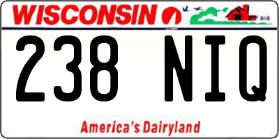 WI license plate 238NIQ