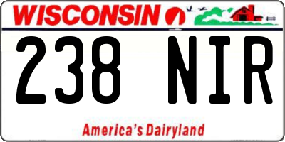 WI license plate 238NIR