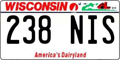 WI license plate 238NIS