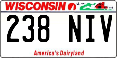 WI license plate 238NIV