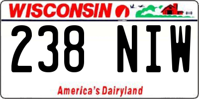 WI license plate 238NIW