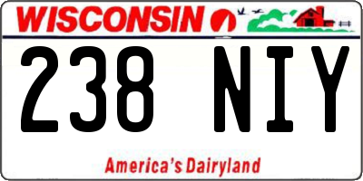 WI license plate 238NIY