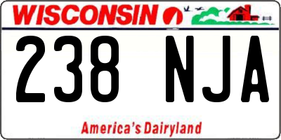 WI license plate 238NJA