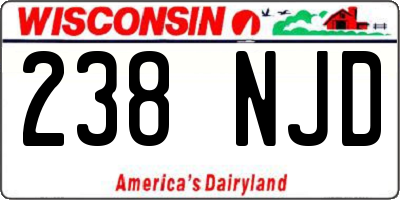 WI license plate 238NJD