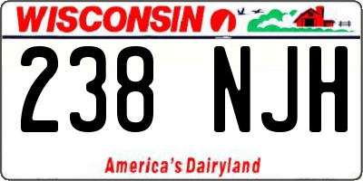 WI license plate 238NJH
