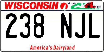 WI license plate 238NJL