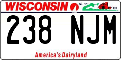 WI license plate 238NJM