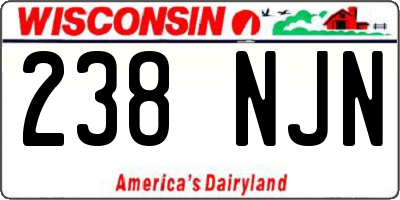 WI license plate 238NJN