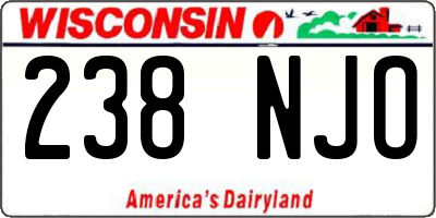WI license plate 238NJO