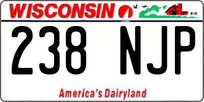 WI license plate 238NJP