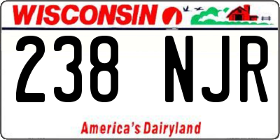 WI license plate 238NJR
