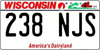 WI license plate 238NJS