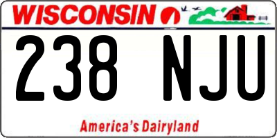 WI license plate 238NJU