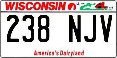 WI license plate 238NJV
