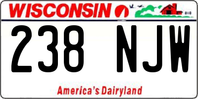 WI license plate 238NJW